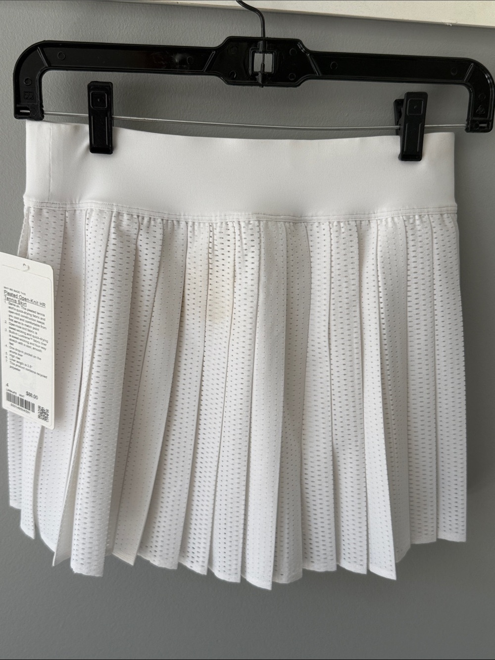 lululemon athletica White Pleated Open-Knit High-Rise Tennis Athletic Skirt-4 - Picture 4 of 14
